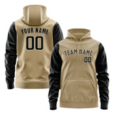 Custom Light Khaki Black Hoodie