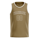 Custom Light Khaki & Light Khaki Colors Design Sports Basketball Jersey