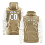 Custom Light Khaki White Hoodie