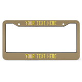Custom Light Khaki Light Yellow License Plate Frame