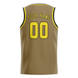 Custom Light Khaki & Light Yellow Colors Design Sports Basketball Jersey