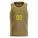 Custom Light Khaki & Light Yellow Colors Design Sports Basketball Jersey
