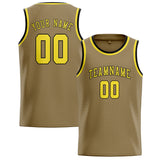Custom Light Khaki & Light Yellow Colors Design Sports Basketball Jersey