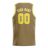 Custom Light Khaki & Light Yellow Colors Design Sports Basketball Jersey