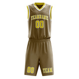 Custom Light Khaki Light Yellow Basketball Set