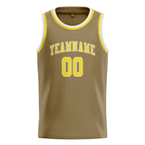 Custom Light Khaki & Light Yellow Colors Design Sports Basketball Jersey