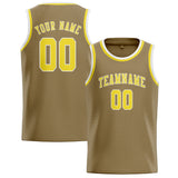 Custom Light Khaki & Light Yellow Colors Design Sports Basketball Jersey