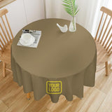 Custom Light Khaki Light Yellow Round Table Cloth