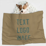 Custom Light Khaki Blue Green Pet Blanket
