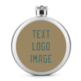 Custom Light Khaki Blue Green Hip Flask