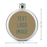 Custom Light Khaki Blue Green Hip Flask
