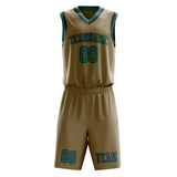 Custom Light Khaki Blue Green Basketball Set