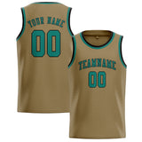 Custom Light Khaki & Blue Green Colors Design Sports Basketball Jersey