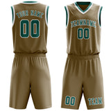 Custom Light Khaki Blue Green Basketball Set