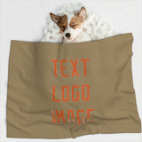Custom Light Khaki Orange Pet Blanket
