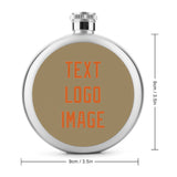 Custom Light Khaki Orange Hip Flask