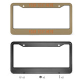 Custom Light Khaki Orange License Plate Frame