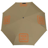 Custom Light Khaki Orange Automatic Umbrella