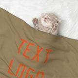 Custom Light Khaki Orange Pet Blanket