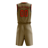 Custom Light Khaki Orange Basketball Set