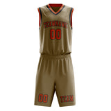 Custom Light Khaki Orange Basketball Set