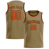 Custom Light Khaki & Orange Colors Design Sports Basketball Jersey