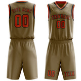 Custom Light Khaki Orange Basketball Set