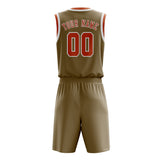 Custom Light Khaki Orange Basketball Set