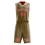 Custom Light Khaki Orange Basketball Set