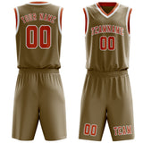 Custom Light Khaki Orange Basketball Set