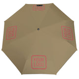 Custom Light Khaki Copper Rose Automatic Umbrella