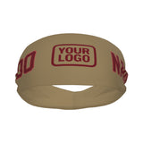 Custom Light Khaki Crimson Red Sports headband