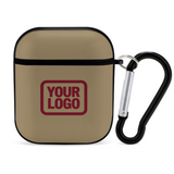 Custom Light Khaki Crimson Red AirPods Case