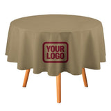 Custom Light Khaki Crimson Red Round Table Cloth