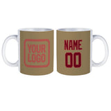Custom Light Khaki Crimson Red Mug