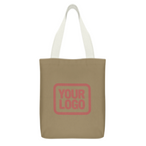 Custom Light Khaki Crimson Red Canvas Tote Bag