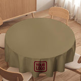 Custom Light Khaki Crimson Red Round Table Cloth