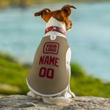Custom Light Khaki Crimson Red Pet Vest