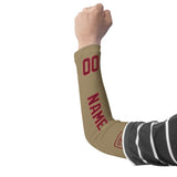 Custom Light Khaki Crimson Red Arm Sleeve