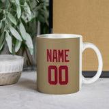 Custom Light Khaki Crimson Red Mug