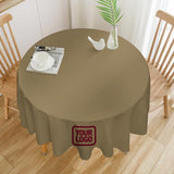 Custom Light Khaki Crimson Red Round Table Cloth