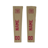 Custom Light Khaki Crimson Red Arm Sleeve