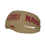 Custom Light Khaki Crimson Red Sports headband