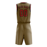 Custom Light Khaki Copper Rose Basketball Set