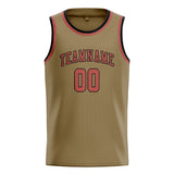 Custom Light Khaki & Copper Rose Colors Design Sports Basketball Jersey