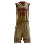 Custom Light Khaki Copper Rose Basketball Set