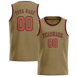 Custom Light Khaki & Copper Rose Colors Design Sports Basketball Jersey
