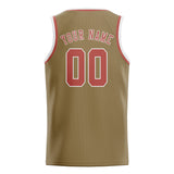 Custom Light Khaki & Copper Rose Colors Design Sports Basketball Jersey