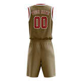 Custom Light Khaki Copper Rose Basketball Set