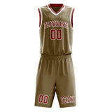 Custom Light Khaki Copper Rose Basketball Set